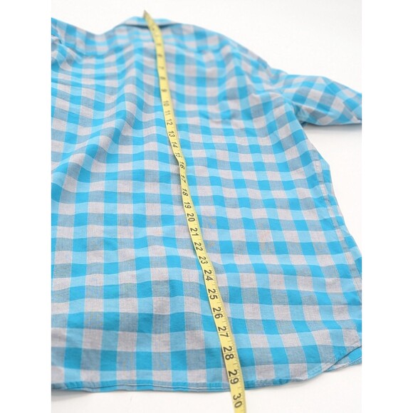 Old Navy The Signature Shirt Slim Fit Blue Plaid Button Check Men's Size Small - Picture 4 of 5